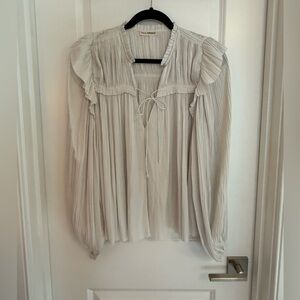 Ulla Johnson Cream Pleated Women's Top